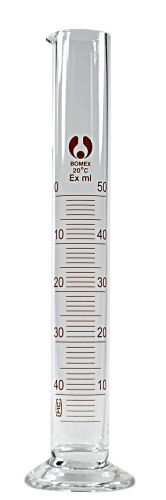 Glass graduated cylinder: 50ml    borosilicate for sale