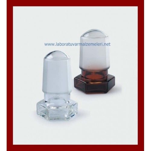 Hexagonal Stoppers Hallow Glass NS 19/26    5 piece