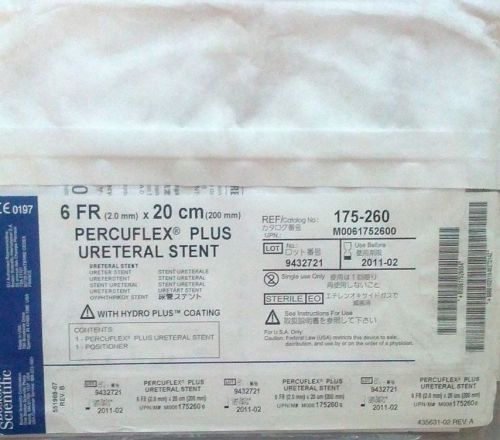 Boston scientific percuflex plus ureteral device 6f x 20cm ref: 175-260 for sale