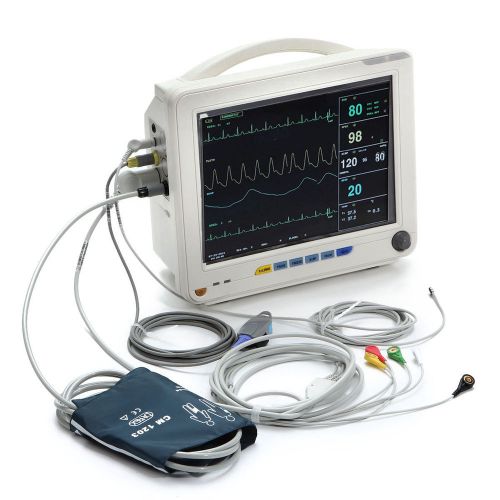 12&#034; icu patient monitor 6 parameter vital sign ecg nibp resp temp spo2 pressure for sale