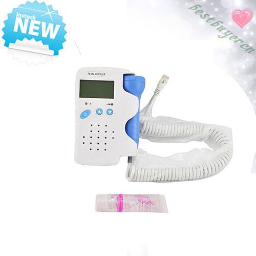 New Model Fetal Doppler LCD Fetal Heart Monitor+Water Proof Probe Power!!