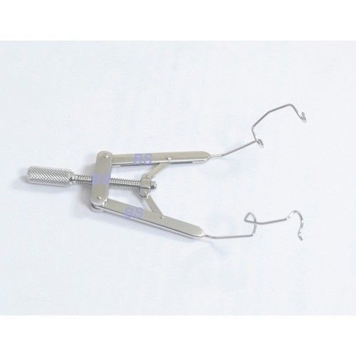 New SS Lieberman Flat Eye Speculum V Wire Blade 14mm Adjustable Round Body L -85