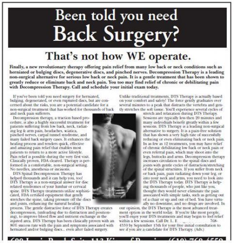 Spinal Decompression Ads