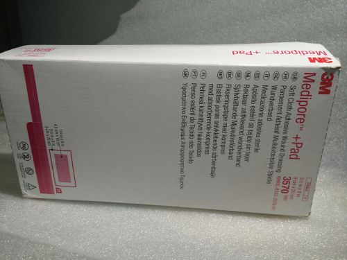 3m 3570 medipore +pad soft cloth adhesive wound dressing ~ box of 25 for sale