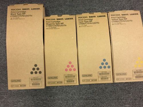 Ricoh 7500 toner 1 complete set new OEM Black/Cyan/Magenta/Yellow(lanier/savin)