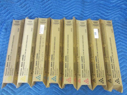 New! Genuine Ricoh Savin Lanier 2 Full CMYK Sets for MP C2030 C2050 C2550 C2551