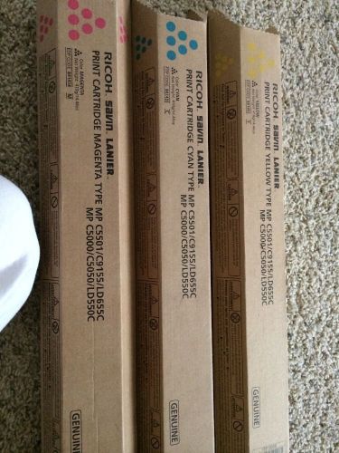 Ricoh Toner- Lot Of 3 Cyan, Magenta And Yellow