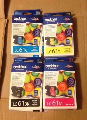 Genuine Brother LC61 CMYK  Lot of 4   New Sealed