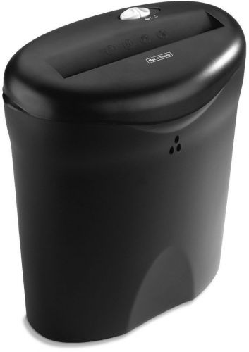 Paper Shredder 6 Sheet Black Strip Cut W 3 Gallon Bucket Basket Paper Feed