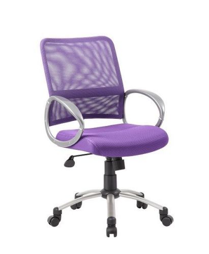 B6416 BOSS PURPLE MESH BACK WITH PEWTER FINISH OFFICE TASK CHAIR