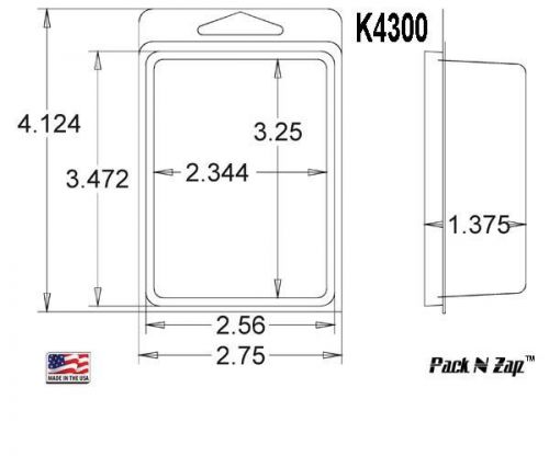 875 Clamshell Packaging Clear Plastic Blister Pack 4.1&#034;H, 2.7W, 1.3&#034;D (K4300)