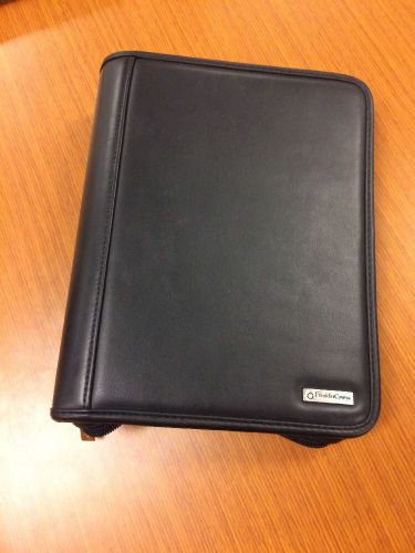 Black Compact Size Franklin Covey Planner Binder Organizer Sim Leather Zipper