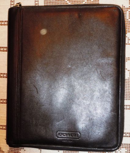 COACH LEATHER PORTFOLIO ORGANIZER  ZIPPERED 14&#034; x 11&#034;