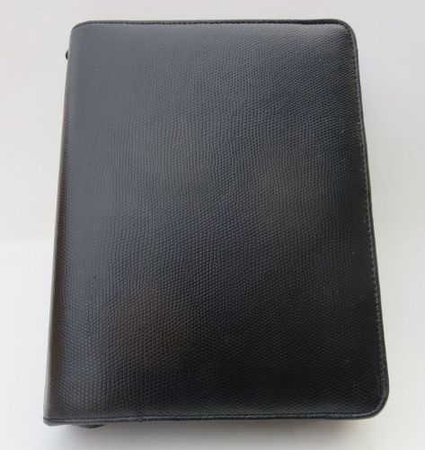 Franklin Covey Zippered Black Cover Desk Planner Organizer Portfolio 7 Rings