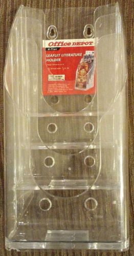 Office Depot 4 Tier Clear Plastic Brochure Holder/Display 10&#034; x 6.25&#034;