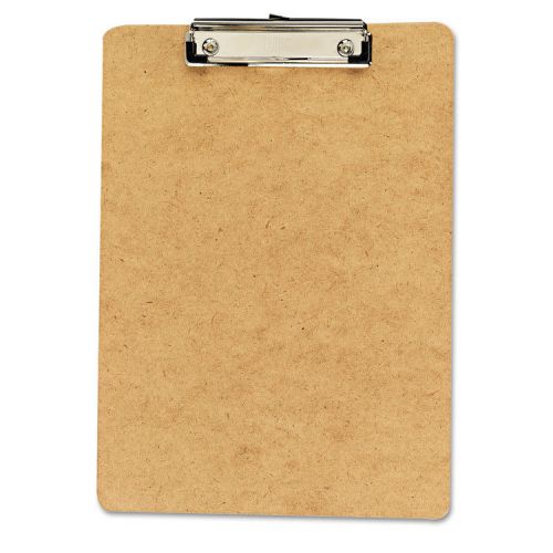 Universal Hardboard Clipboard, 1/2 In. Capacity, Holds 8-1/2 x 12, Brown, 6/Pack