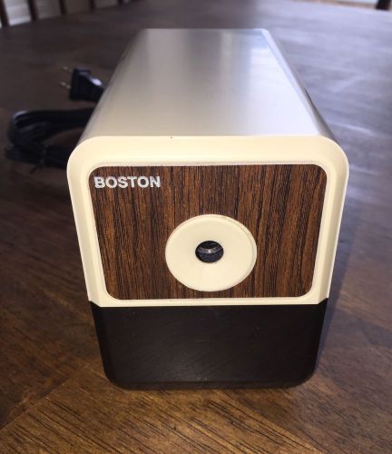 Boston Model 18 296A Electric Pencil Sharpener &#034;Wood Grain&#034; &amp; Beige