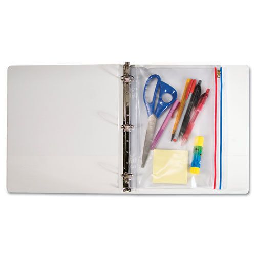 Zip-All Ring Binder Pocket, 8 1/2 x 11, Clear