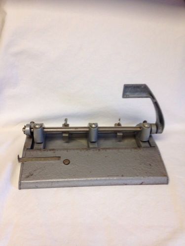 Vintage mid century del 300 metal 3 hole adjustable paper punch for sale