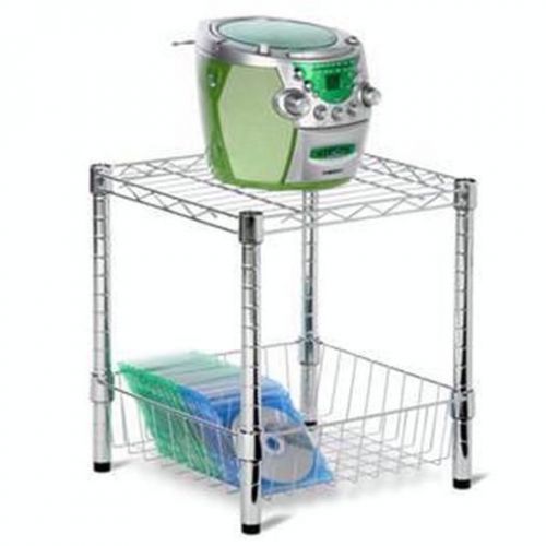 Urban Chrome StackTble wBasket Storage &amp; Organization SHF-01503