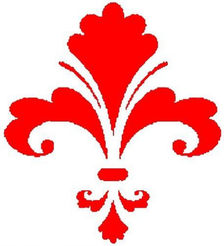 30 Custom Red Fleur De Lis Personalized Address Labels