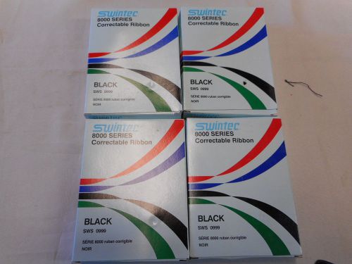 Lot of 4 Swintec Correctable Typewriter Ribbons 8000 Series - Black - SWS 0999