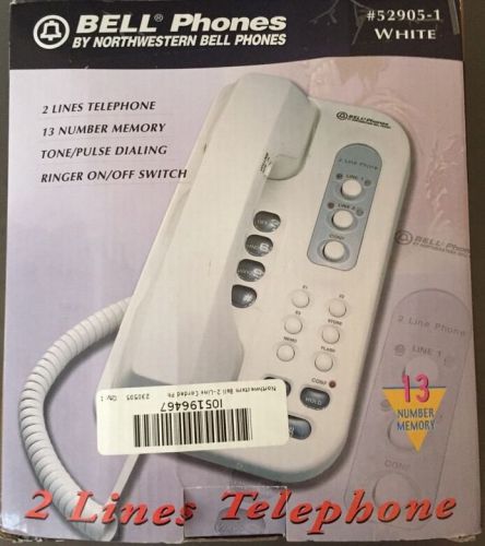 NORTHWESTERN BELL 2-LINE CORDED BUSINESS OFFICE PHONE 52905-1 WHITE