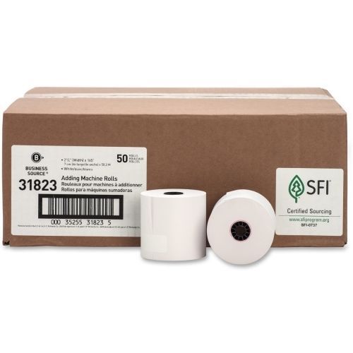 Business Source Bond Paper - 2.75&#034; x 165 ft - 50 / Carton - White - BSN31823