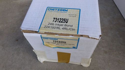 3 rolls 24# Inkjet plotter bond 22&#034; x 150&#039; 2&#034; core Dietzgen 731225U NEW