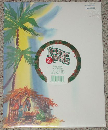 LETTERHEAD COMPUTER STATIONARY CHRISTMAS NATIVITY HOLY NIGHT 25 SHEETS NEW SEAL