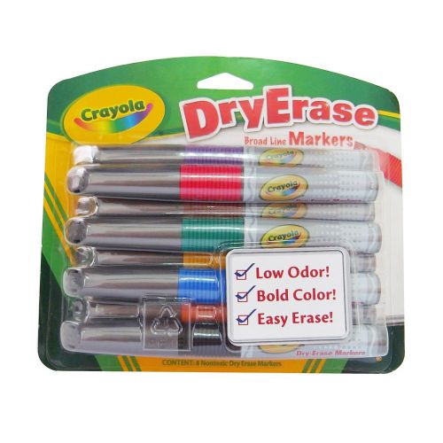 NEW Crayola 8 Count Dry Erase Broad Line Chisel Tip Markers