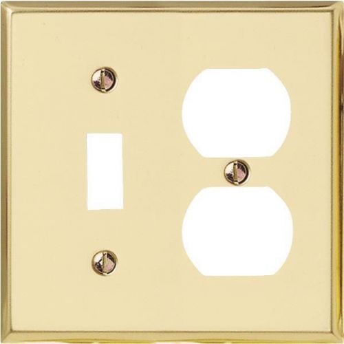 Polished Brass Combination Wall Plate-BRS COMBO WALL PLATE