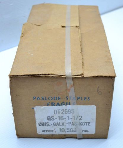 Paslode GS16 1-1/2&#034; GALV. (1/2&#034; CROWN) 16 GA. Construction Staples 10,500pcs NEW