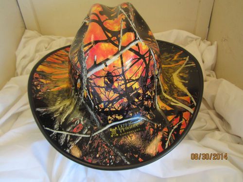 New Custom Hydrographic Western Outlaw Cowboy style Hard Hat W/Ratchet Camo