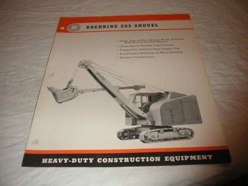 1946 KOEHRING MODEL 205 SHOVEL CRAWLER CRANE SALES BROCHURE