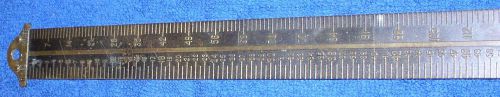 Vintage Brass Turtle&#039;s Printer&#039;s Standard Gauge Rulers 6 &amp; 12 Pt  18&#034; Agate