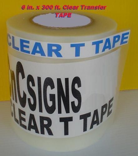 6&#034; x 300 ft. CLEAR APPLICATION TRANSFER poli TAPE for Vinyl PLOTTER NEW 100 yds