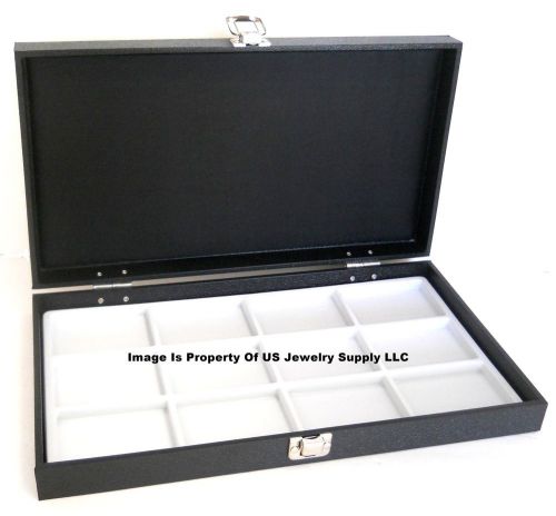 12 solid top lid white 12 space collectors jewelry display box cases for sale