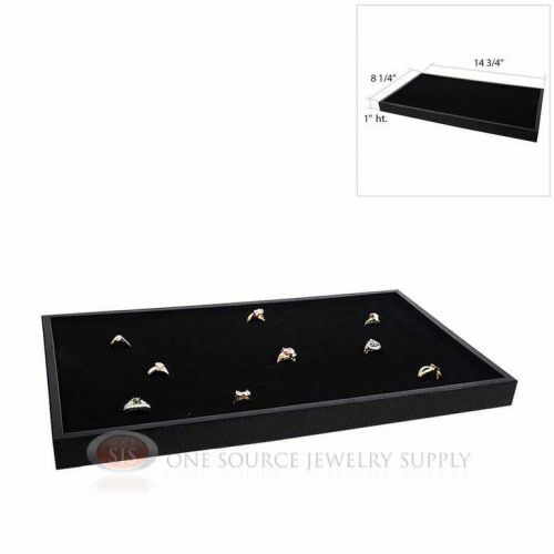 Black plastic stackable tray w/ black 72 ring display jewelry insert for sale