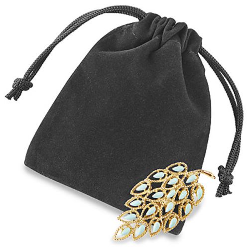 25pcs Black 3&#034;x4” Jewelry Pouches Velvet Gift Bags