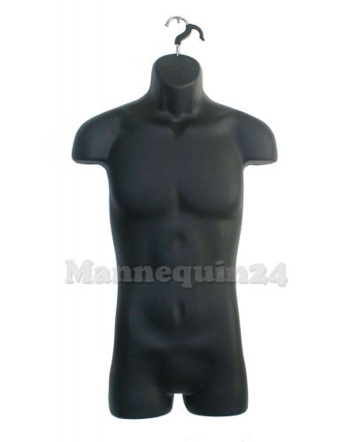 MALE MANNEQUIN BODY FORM ( Hard Plastic / BLACK) with Hook for HANGING PANTS