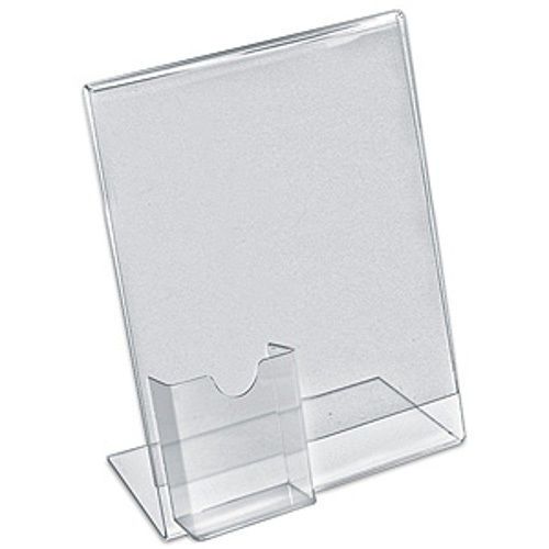 10-Piece 8.5&#034; W &amp; 11&#034; H L-Shaped Slanted Sign Holder W/ Attached Brochure Pocket