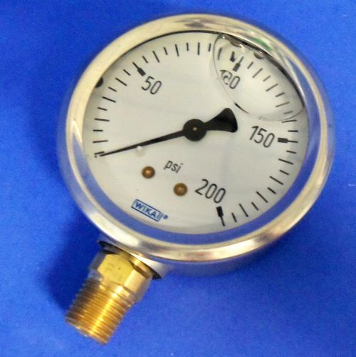 WIKA 200 PSI 1/2&#034; NPT LM LIQUID FILLED PRESSURE GAUGE, NNB