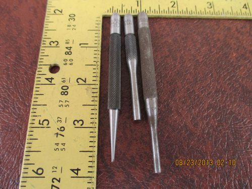 Lot of 3 two starrett &amp; one lufkin center punches punch set tools for sale