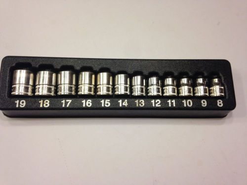 Snap on Metric Shallow Sockets Set, 12 pcs 3/8 Drive, 8-19mm , 6 point, 212FSMY