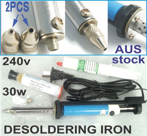 30w Desoldering Iron With Vacuum Sucker +Soldering Paste +HeatSink Paste -Lot