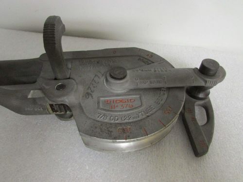 Ridgid No 378 Radius Tube Bender Ratchet Pipe Bender 7/8 O.D