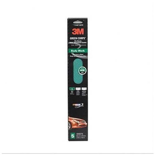 3m 32231 Stikit Green Corps 2-3/4&#034; X 16-1/2&#034; Sheet - 5 Sheets Per Pack