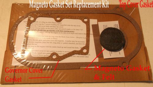 4 piece gasket set  for John Deere 1.5 HP E Hit Miss Gas Engine Changing Magneto