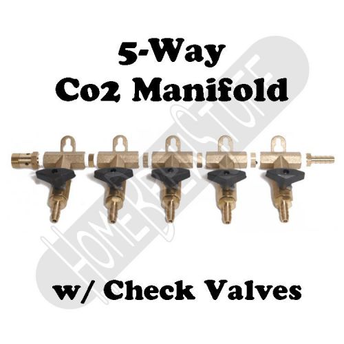 5 Way Co2 Air Gas Distribution Manifold Splitter Draft Beer Kegerator 5//16 Barb